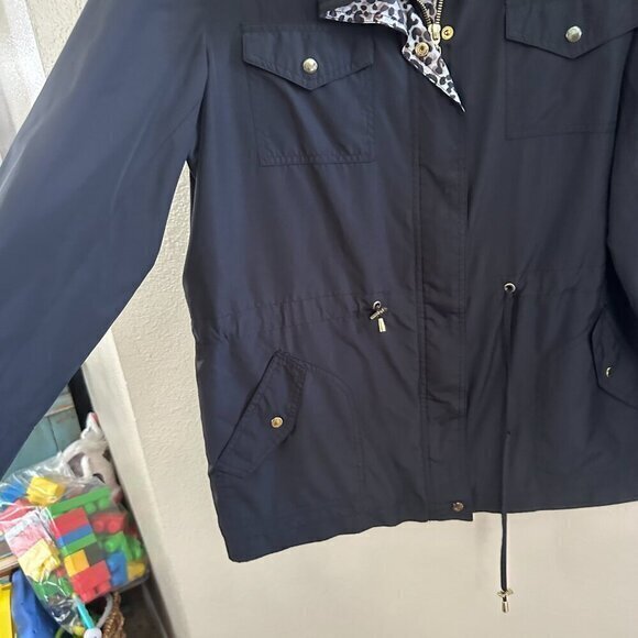 JM Collection Black Women's Jacket with Hide away hood Size Medium - Picture 4 of 7